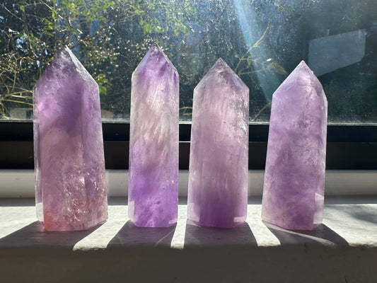 Brazilian Amethyst Tower | Healing Crystal for Calm & Intuition: 50-100g，6-8cm