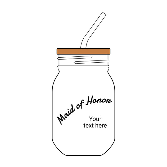 Personalized Sipper Glass with Straw, Engraved Gift for Celebrations, Unique Maid of Honor Drinkware, Customizable Keepsake, Party Favor