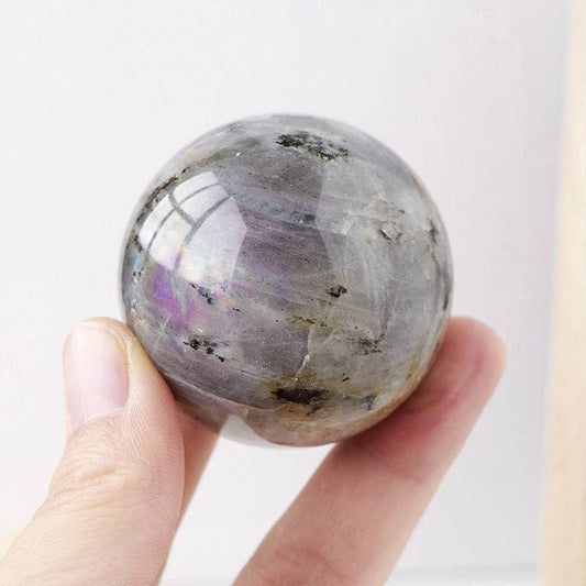 > Rare Purple Labradorite Sphere | Deep Violet Flash Crystal for Intuition & Magic