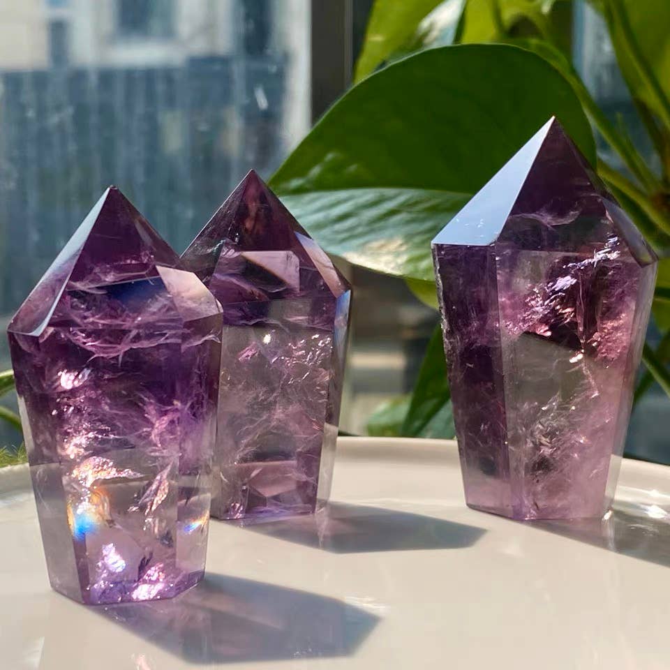 AAAA Grade Uruguay Amethyst Tower | Deep Purple Natural Crystal Generator: 35-50g