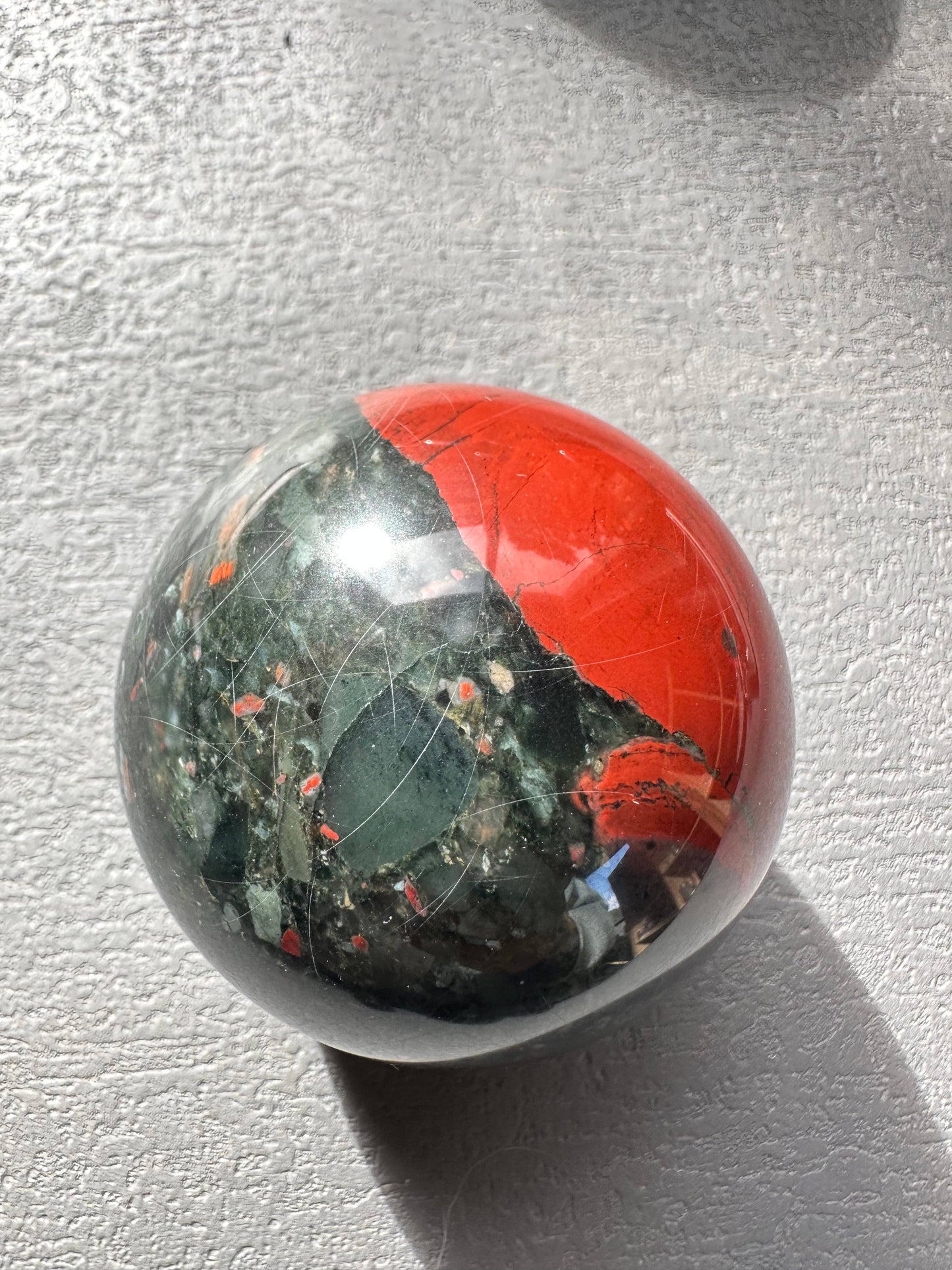 African Bloodstone Sphere – Grounding, Vitality & Protection – Choose Your Size – Natural Healing Crystal, Christmas Crystal Gift: 5-6cm