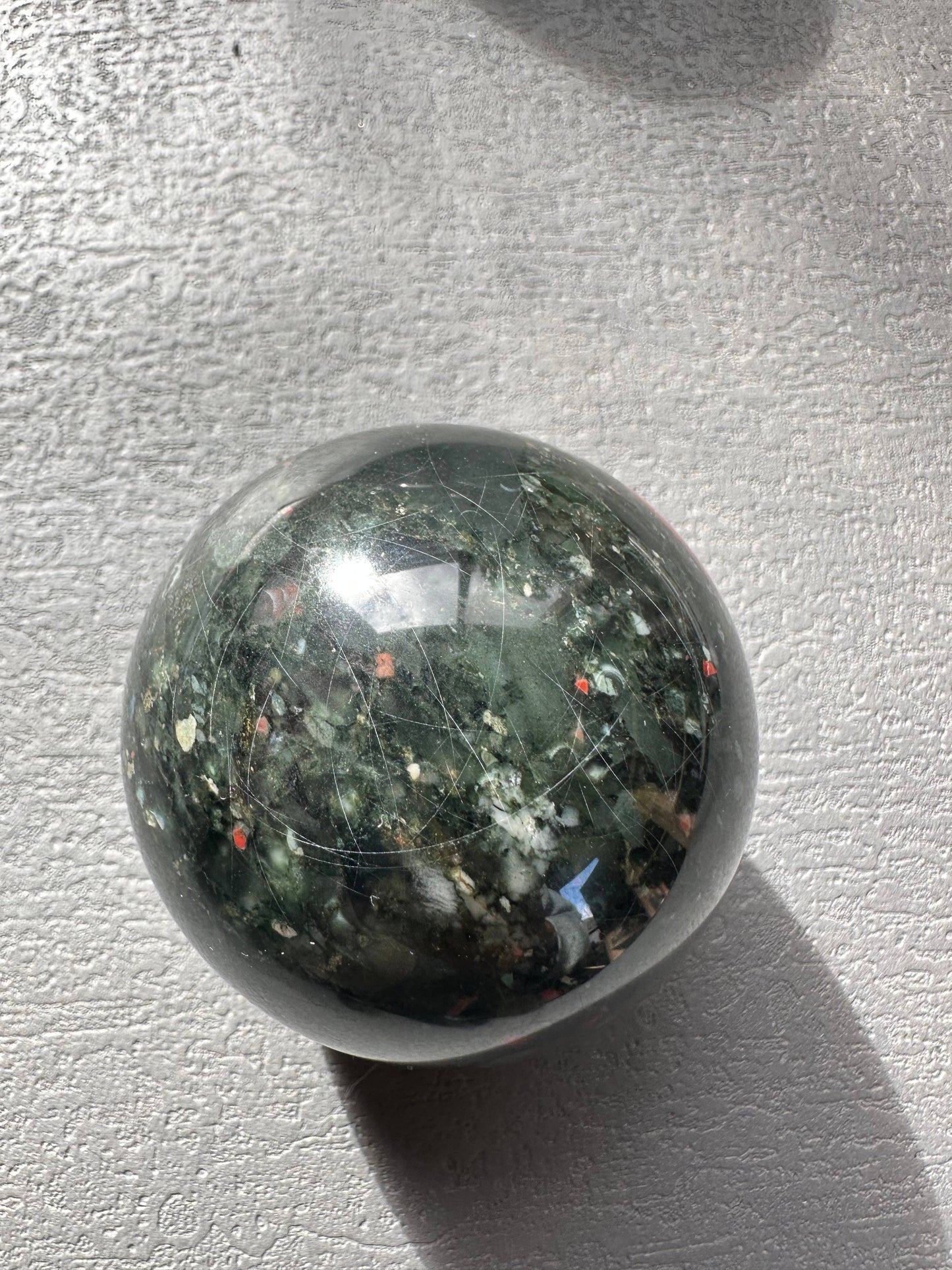 African Bloodstone Sphere – Grounding, Vitality & Protection – Choose Your Size – Natural Healing Crystal, Christmas Crystal Gift: 5-6cm