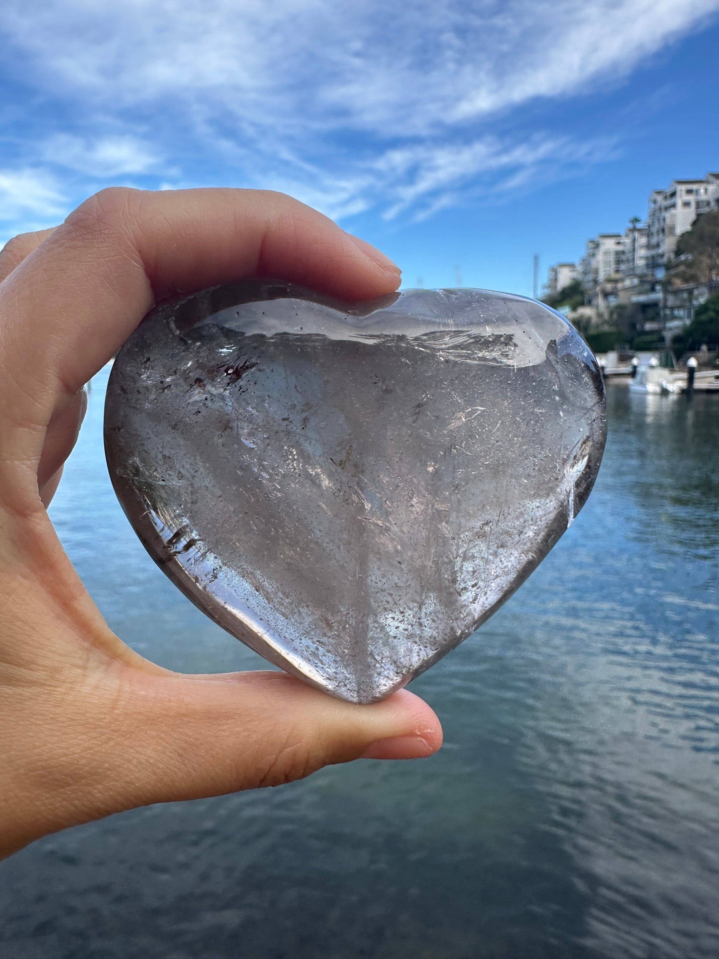 Large Natural Smoky Quartz Heart – Healing Crystal for Protection & Balance, Christmas Crystal Gift: 7-8cm