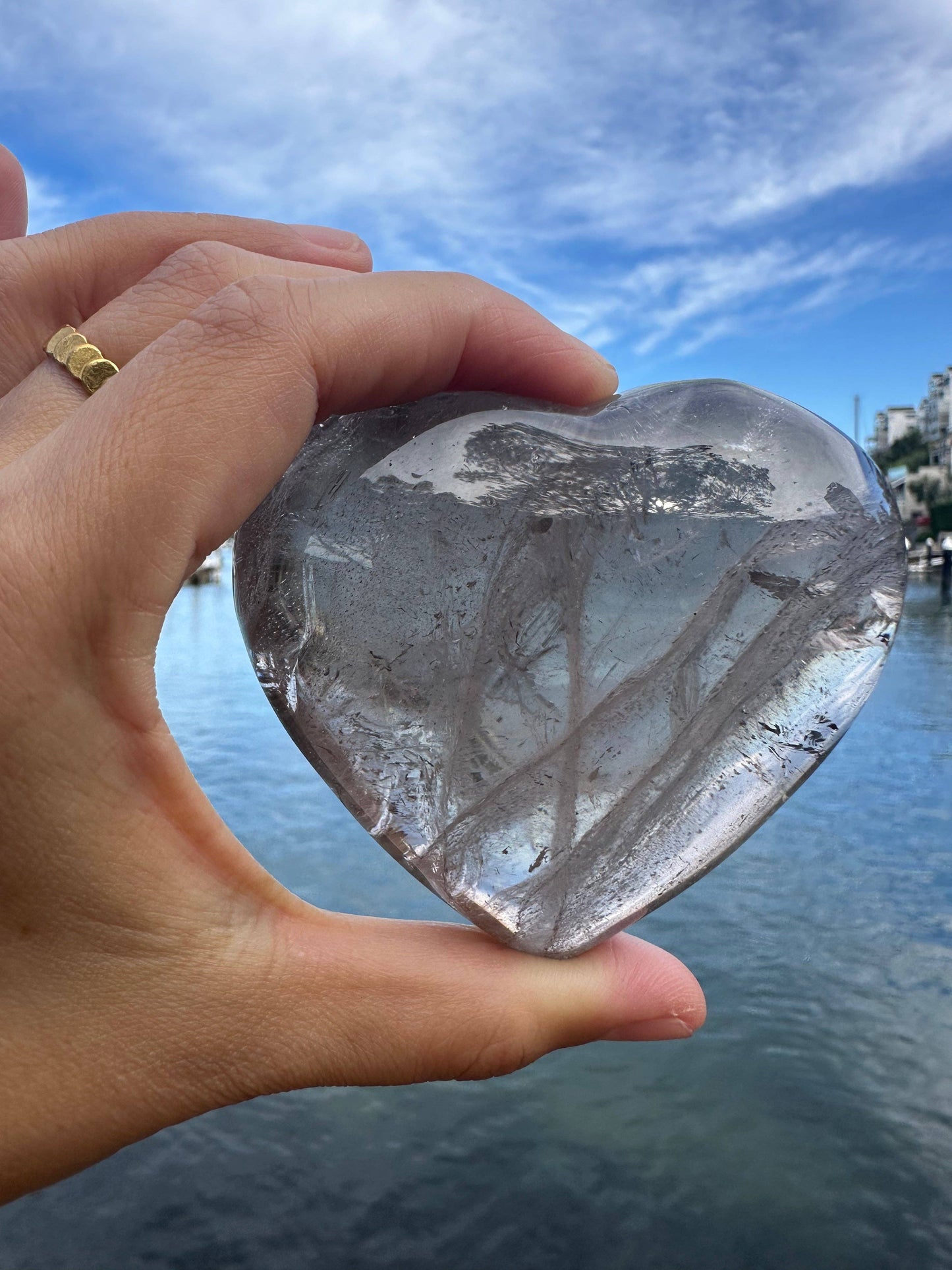 Large Natural Smoky Quartz Heart – Healing Crystal for Protection & Balance, Christmas Crystal Gift: 7-8cm