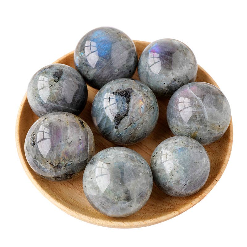 > Rare Purple Labradorite Sphere | Deep Violet Flash Crystal for Intuition & Magic