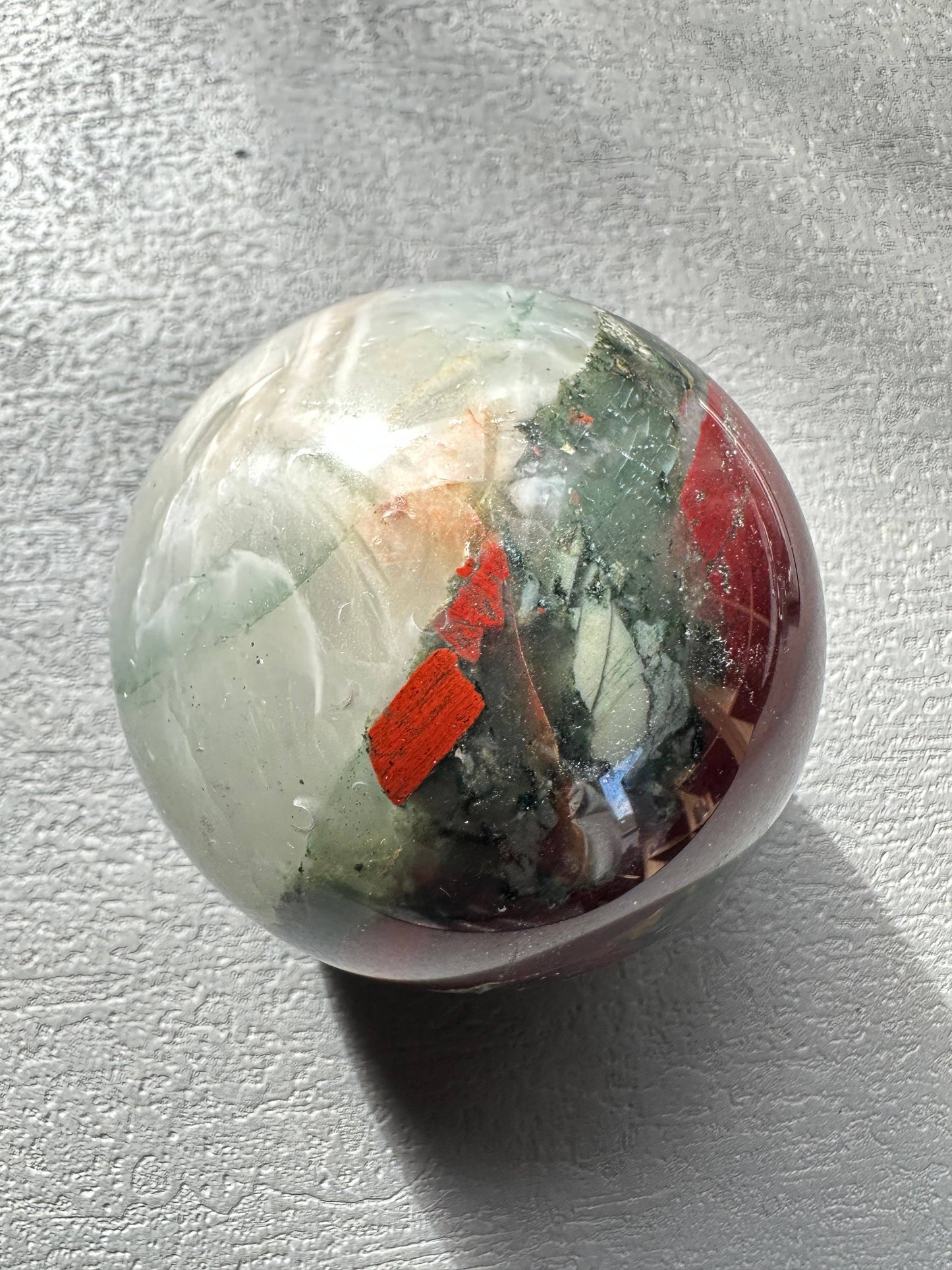 African Bloodstone Sphere – Grounding, Vitality & Protection – Choose Your Size – Natural Healing Crystal, Christmas Crystal Gift: 5-6cm