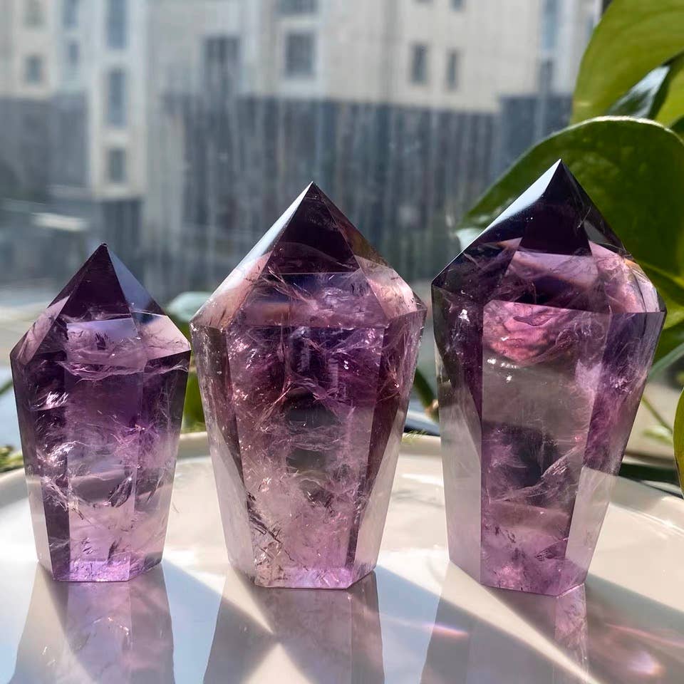 AAAA Grade Uruguay Amethyst Tower | Deep Purple Natural Crystal Generator: 35-50g
